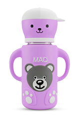 MAQ Premium Bear-Buddy Glass Feeder with Silicone cover