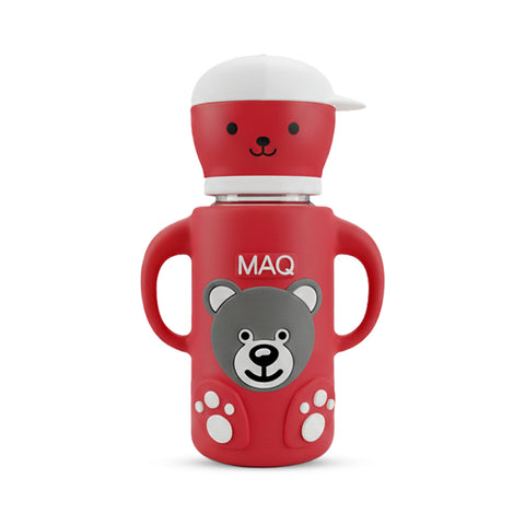 MAQ Premium Bear-Buddy Glass Feeder with Silicone cover