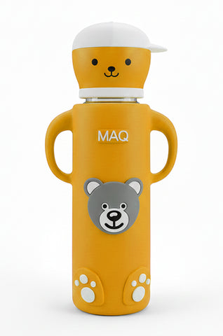 MAQ Premium Bear-Buddy Glass Feeder with Silicone cover