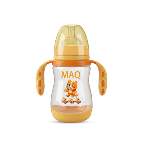 MAQ Wide Neck Dotted Handle Feeder Bottle 240ml