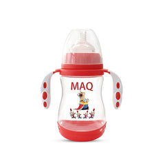 MAQ Wide Neck Dotted Handle Feeder Bottle 240ml