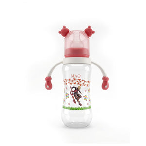 Red transparent baby bottle, BPA-free material, 240ml
