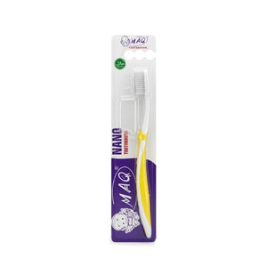 MAQ Nano Toothbrush in yellow with ultra-soft bristles