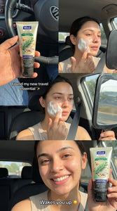 Woman applying MAQ oil control face wash as part of her daily skincare routine to control oil and refresh skin