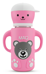 MAQ Premium Bear-Buddy Glass Feeder with Silicone cover