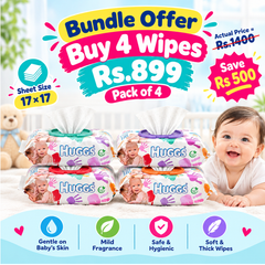 MAQ HUGGS Baby Wipes – Pack of 4 (Bundle Offer)